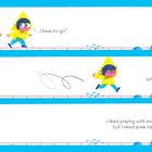 „…I have to go“, „Oh no. What will Jesse think?“, „I liked playing with everyone, but I need some time…“. Illustrationen.