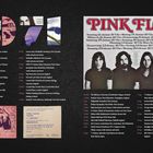 Text: "Pink Floyd 60 Years - Neue Dekade", "Pink Floyd" in großem, rotem Schriftzug. Eine Liste von Konzertdaten und -orten. Links sind Zahlen und ein Bild von vier Bandmitgliedern abgebildet.