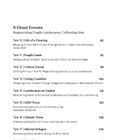 II Cloud Forests: Regenerating Fragile Landscapes, Cultivating Rain. Liste mit 18 Titeln und Seitenzahlen.