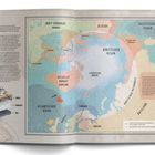 Text „WO?“ beschreibt geografische Details des Polarkreises links. Rechts eine Karte mit Ländern um den Arktischen Ozean.