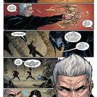 Comic mit mehreren Panels: Ein Mann mit grauem Haar kämpft mit einer Frau, spricht über Relikte. Dynamische, actionreiche Szenen.