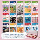 miniLÜK Titel und Themen: Lesen, Pflanzen, Verkehr, Logik, Rechnen, Englisch, Dinosaurier, Konzentration.