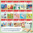 Ein bambinoLÜK-Kontrollgerät = vielfältige Lernmöglichkeiten!  
Cover von Lernbüchern mit kindlichen Illustrationen.