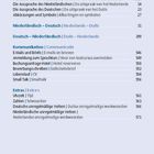 Inhaltsverzeichnis mit deutschen und niederländischen Themen zu Wörterbucheinträgen, Kommunikation und Extras.