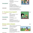 8 All'ospedale, 9 Ti piace il tuo lavoro?, 10 Una storia d'amore. Drei bunte Illustrationen zeigen Alltagsszenen.