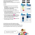 Scan2Learn-App erklärt. QR-Codes für App-Stores. Anleitung in fünf Schritten. Illustration von zwei Kindern mit Büchern.