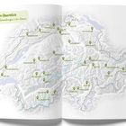 "Dein Überblick: 30 Flusswanderungen in der Schweiz." Eine Kartendarstellung mit markierten Wanderorten und Namen.