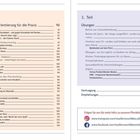Zwei Inhaltsverzeichnisse: "Wissen und Orientierung für die Praxis" und "Übungen". Infos zu Social Media unten.