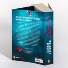 Rückseite eines Buches. Text: "Ihre Leidenschaft brennt heißer als jedes Feuer". Titel auf Seitenrand: "Obsession".