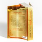 Rückseite eines Buches mit dem Titel: "Das Geheimnis zartschmelzender Schokolade", goldener Hintergrund und Schokoladenabbildung.