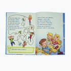 Der Text beschreibt bunte Klebe-Tattoos für eine Klasse, Kinder freuen sich darüber. Eine Illustration zeigt spielende Kinder.