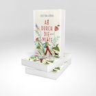 "KRISTINA GÜNAK AB DURCH DIE MITTE Roman Lübbe" auf Buchcover, zeigt person mit Hund, Blumen und Pflanzen.