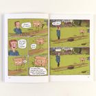 Das Bild zeigt eine Comic-Szene mit einem Kasten, der sagt: "Komm! Wir wippen!" Ein Kind zweifelt daran. Sechs Panels insgesamt.