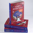 "ABBY JIMENEZ", "A Married Little Christmas", "Drei Dates bis Weihnachten". Illustration mit Brautpaar im Schnee.