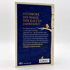 "Entdecke die Magie der kalten Jahreszeit" und ein rotes Vögelchen auf einem Ast, dtv Logo unten links.