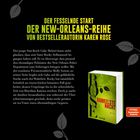 Text: "DER FESSELNDE START DER NEW-ORLEANS-REIHE VON BESTSELLERAUTORIN KAREN ROSE". Daneben ein Buchcover mit "ROSE - DUNKELSTE NACHT".
