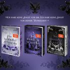 »Ich habe keine Angst vor dir. Ich habe keine Angst vor deiner Dunkelheit.« Drei Buchcover: "The Darkest Academy".