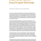 "Auch unser Gehirn braucht gute Nahrung" steht oben in orange Schrift. Text über Ernährung und Gehirngesundheit.