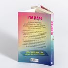 Buchtitel: "I'M HERE to help." 
Rückseite beschreibt Unterstützung durch schwulen Freund. 
Bunte Farbverläufe.