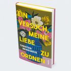 „Ein Versuch, meine Liebe zu ordnen“ von Christien Brinkgreve. Cover mit Blumenmuster und einem blauen Topf.