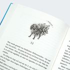 Text "FIDLET" über dem Hund mit Blätterschwanz, darunter Kapitelnummer 12, darunter beginnt ein Buchtext.