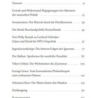 Inhalt: Vorwort, Gewalt und Widerstand, Sowjetunion, Russlandpolitik, Willy Brandt zu Schröder, Jugoslawienkriege, Balkan, Orbán, Soros, Kurz, Danksagung, Namensregister, Anmerkungen und Quellen.