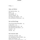 Inhalt: Prolog, Väter und Söhne, Der Lauf der Dinge, Die Insel der Liebe. Kapitelnummern und -titel folgen.