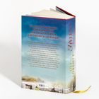 Ein Buch mit blauem Himmel auf dem Einband. Text: „Ein geknechtetes Land, kühne Amazonen, eine Tochter, die für ihre Freiheit alles riskiert.“