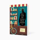 „Sylvie Baron. Der Club der letzten Buchhändler. Tödliche Seiten.“ Illustration mit Fahrrad, Bücherregal und Silhouette.
