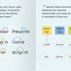 Hier sind immer zwei Buchstaben vertauscht. Kannst du die Wörter trotzdem lesen? Welche Sätze stimmen? Verbindungen finden.