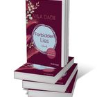"Buchcover mit Text: 'AYLA DADE', 'Forbidden Lies', 'Novel', 'ENGLISH EDITION BY everlove'. Stilisierte Pflanzen im Hintergrund."