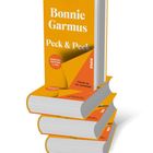 Text: "Bonnie Garmus, Peck & Peck, Cover to be unveiled, English Edition by Piper, PIPER." Drei orange-braune Bücher gestapelt.