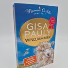 „Mamma Carlotta ermittelt“, „Gisa Pauly WINDJAMMER“, „Carlottas 20. Fall“, „SPIEGEL Bestseller-Autorin“, „Ein Sylt-Krimi“. Ein blaues Cover mit einem Schaf und Möwen.