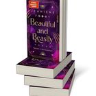Auf türkisfarbenem Cover steht: "Beautiful and Beastly - Verliebt in die Dunkelheit" von Jeaniene Frost. Bücherstapel.