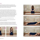 Überschrift: Kuhmaularme. Text beschreibt Wirkung und Übungsdetails. Fünf Fotos zeigen eine Frau in verschiedenen Yoga-Positionen.