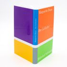 Buchcover mit bunten Farbblöcken: "Marguerite Duras Der Liebhaber" steht darauf, darunter "Bibliothek Suhrkamp".