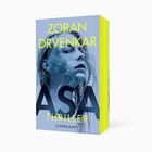 Text: "Zoran Drvenkar", "ASA", "Thriller", "Suhrkamp".  
Porträt einer Frau überlagert mit Baumstrukturen.