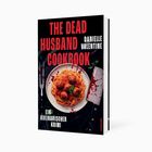 "THE DEAD HUSBAND COOKBOOK", Danielle Valentine. Teller Spaghetti mit Fleischbällchen, blutige Spritzer, Fleischbeil.