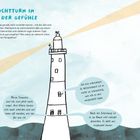 Text: Ein Leuchtturm im Ozean der Gefühle. Zeichnung eines Leuchtturms mit Sprechblasen, umgeben von Wellen.