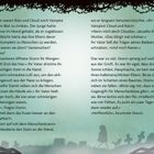 Text über Vampire: Rain und Cloud sind Vampire. Storm ist genervt von menschlichen Gewohnheiten. Illustration mit Grabsteinen.