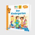 "FRAG doch mal... Der Kindergarten. Erstes Sachwissen. Mit vielen Klappen. Ab 2 Jahren." Illustration: Kinder im Kindergarten.