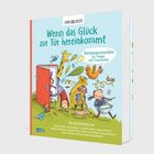 Seite 12: Ein König schnäuzt sich in ein rosa Taschentuch. Seite 13: Ritter suchen das Glück für die Königstochter.