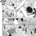 Texte: "FUMP", "KHAH", "DOSCH". Zwei Kämpfer im Ring, schwitzend und mit Schlägen. Zuschauer im Hintergrund. Manga-Stil.