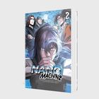 „NANO MACHINE“ und „2“ auf einem Manga-Cover. Eine Gruppe von Figuren vor einem Vollmond.