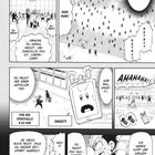 Eine dynamische Manga-Seite zeigt Figuren in einer Sporthalle und ein sprechendes, besorgtes Gerät namens Smarty.