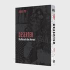 "Deserter: Die Wurzeln des Horrors" in großen Buchstaben, darunter Illustrationen von drei gruseligen Gesichtern.