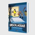 "Pascal Jousselin UNSCHLAGBAR 3. Der Albtraum der Ganoven" – Illustration zeigt Figuren im Garten, einer schaut durchs Fenster.