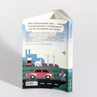 Alles Wissenswerte über Energieverbrauch, Energiesparen und die Energiewelt von morgen. Illustration: Windräder, Auto.