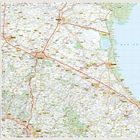 Karte mit Städtenamen: Bologna, Ferrara, Ravenna, Modena, Prato. Straßenverbindungen und geografische Details sichtbar.