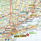 USA EAST, USA OST. Legende mit Symbolen. Marco Polo Highlights. Übersichtliche Landkarte mit Städten, Straßen und Gewässern.